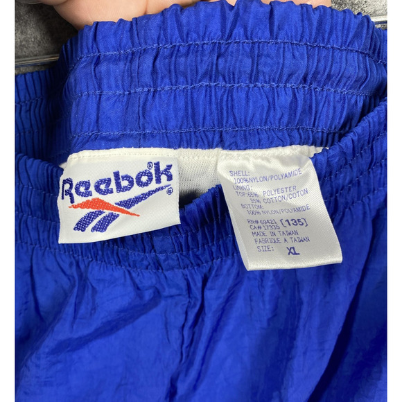 VINTAGE Reebok Track Suit Mens XL Blue White Nylon Windbreaker 2 Piece 90s - Picture 10 of 15